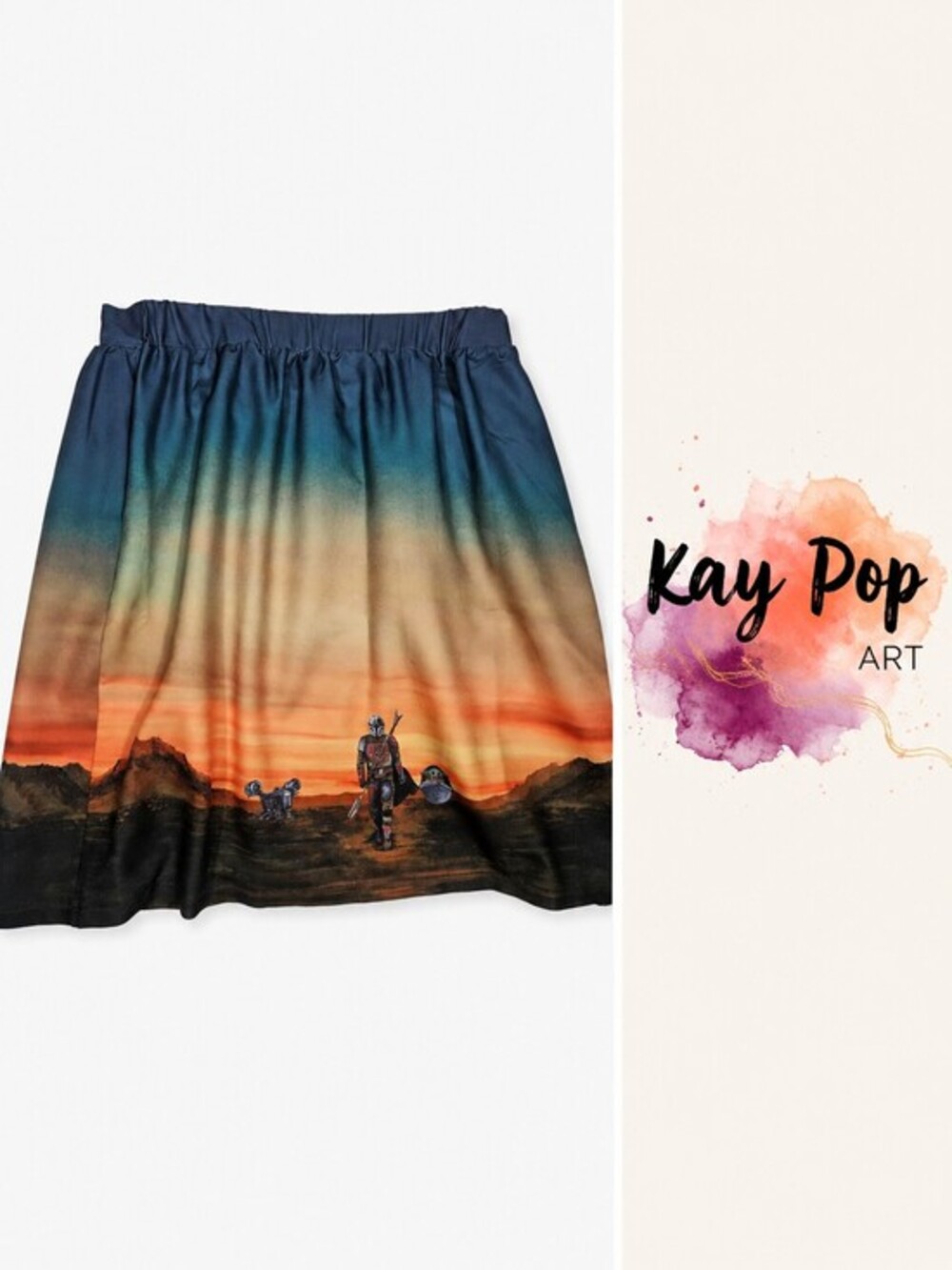 Kay Pop Art Star Wars The Mandalorian & Grogu Skirt Size 1X